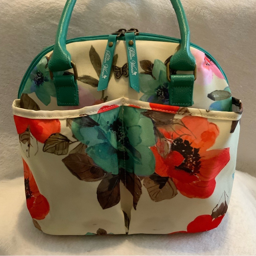 The Pioneer Woman Insulated Lunch Tote With Zipper Closure Exterior Pockets EUC